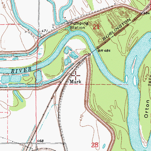 Topographic Map of Mark School (historical), MO