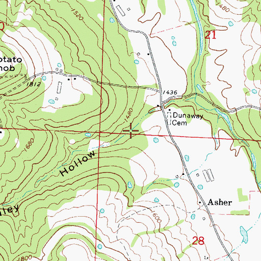 Topographic Map of Ridley Hollow, AR