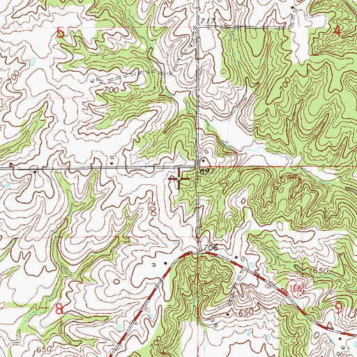 Topographic Map of Ebenezer School (historical), MO