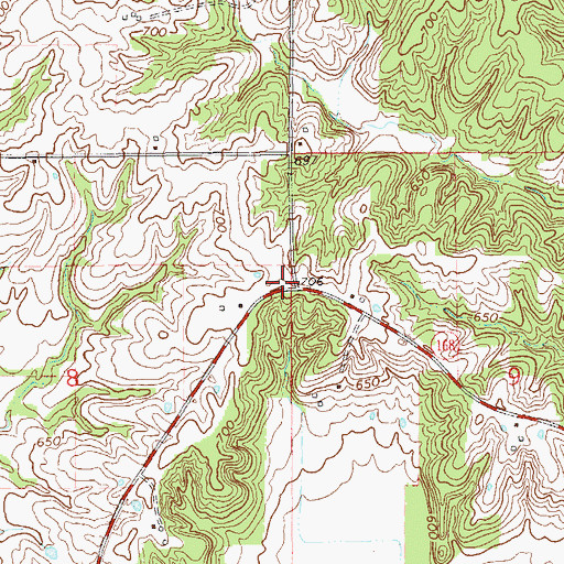 Topographic Map of Heather, MO