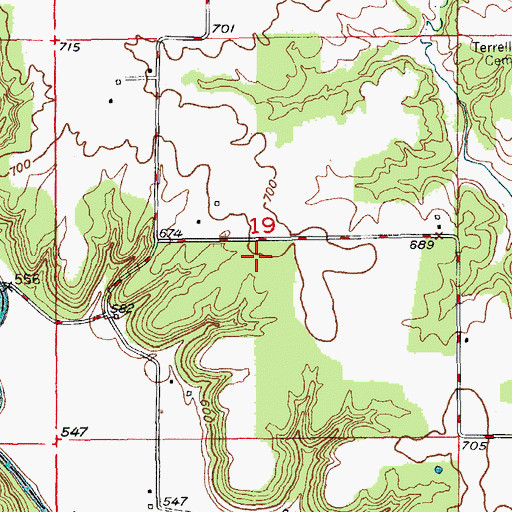 Topographic Map of Saint Paul School (historical), MO