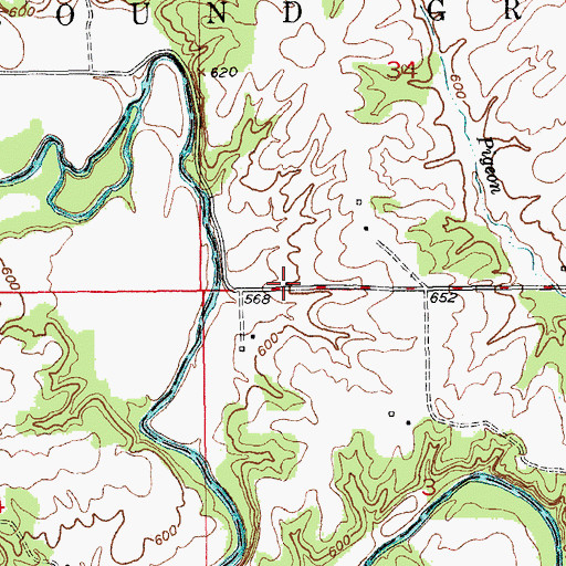 Topographic Map of Vickrey School (historical), MO