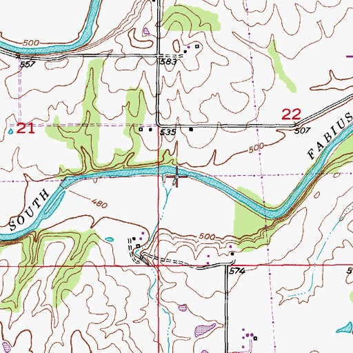 Topographic Map of Bethel Branch, MO