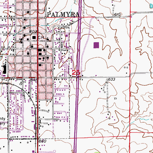 Topographic Map of Dodge City, MO