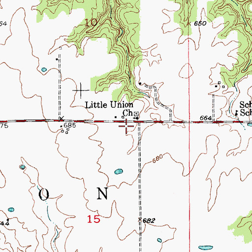 Topographic Map of Little Union School (historical), MO