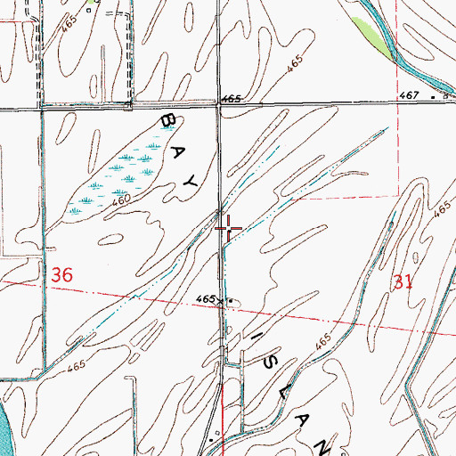 Topographic Map of Bay Island School (historical), MO