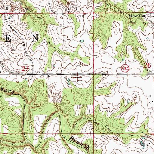 Topographic Map of Colored School (historical), MO