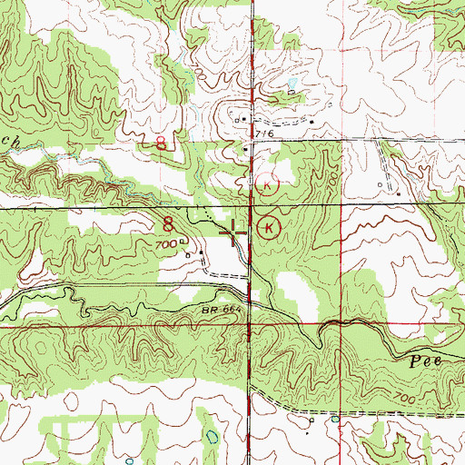 Topographic Map of Deer Lick, MO