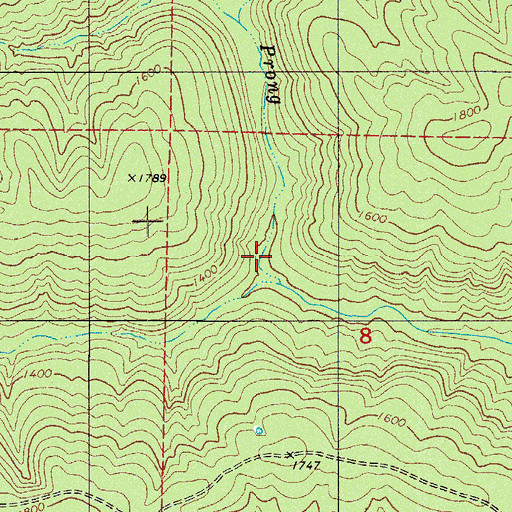Topographic Map of Right Hand Prong, AR