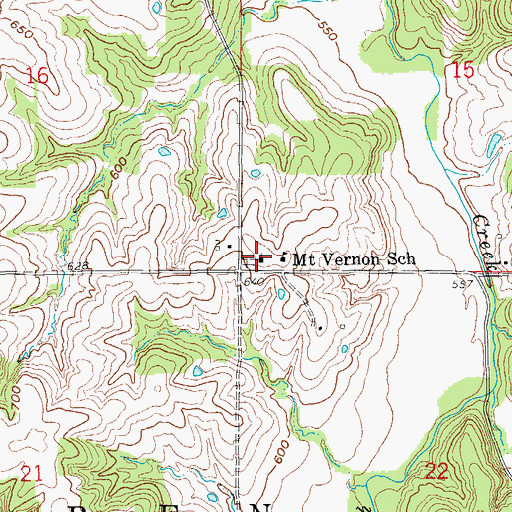 Topographic Map of Mount Vernon Church, MO