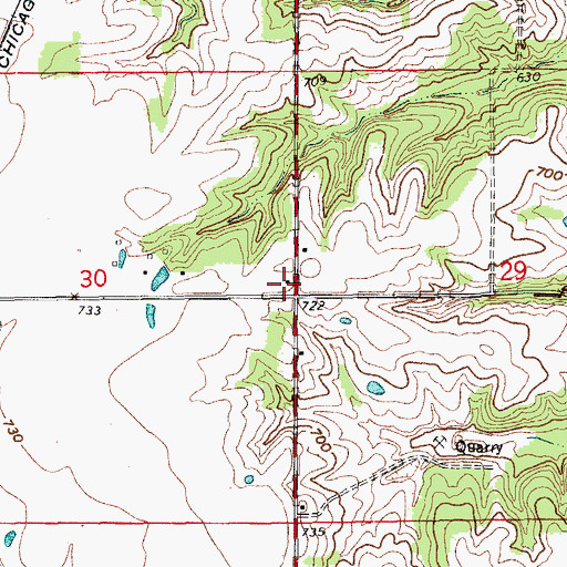 Topographic Map of Crabapple School (historical), MO