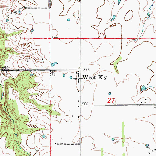 Topographic Map of Evangelical Immanuel Lutheran Church, MO