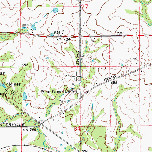 Topographic Map of Turner School (historical), MO