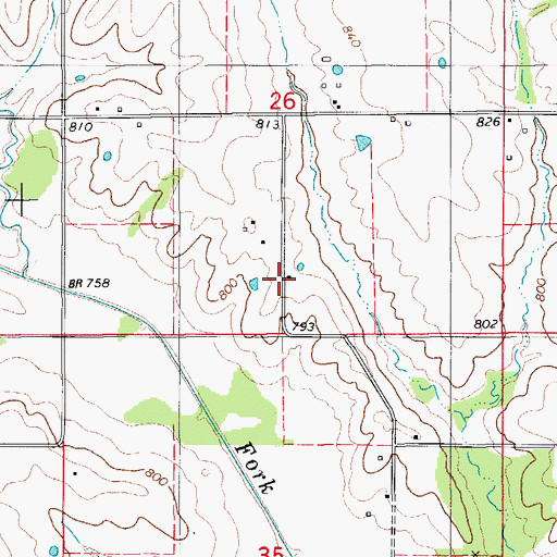 Topographic Map of North Barker School (historical), MO