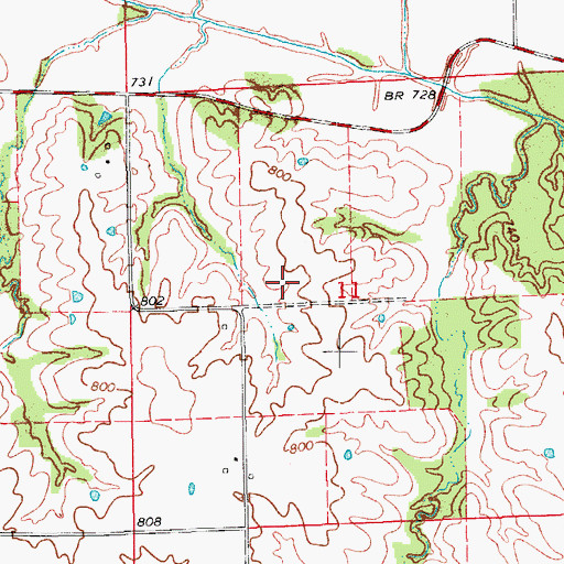 Topographic Map of Poe School (historical), MO