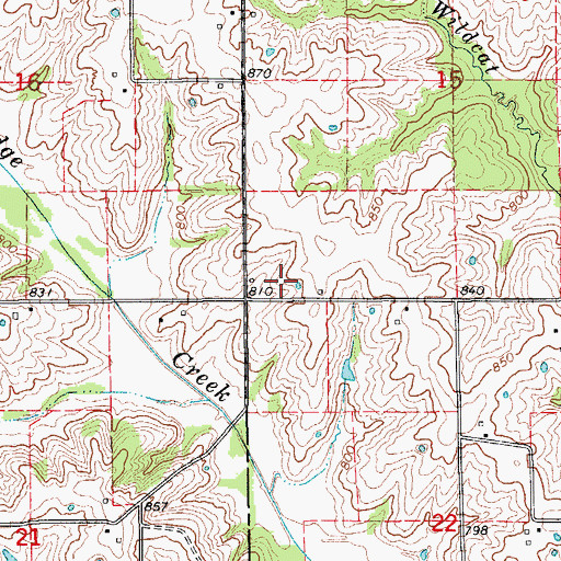 Topographic Map of Walnut Grove School (historical), MO