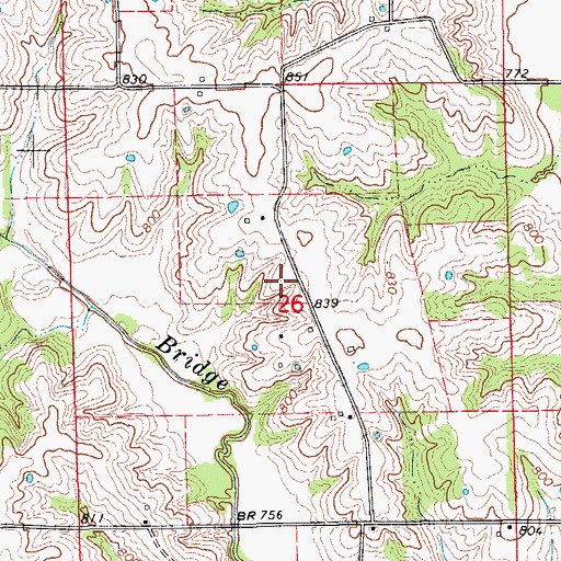 Topographic Map of Loe School (historical), MO