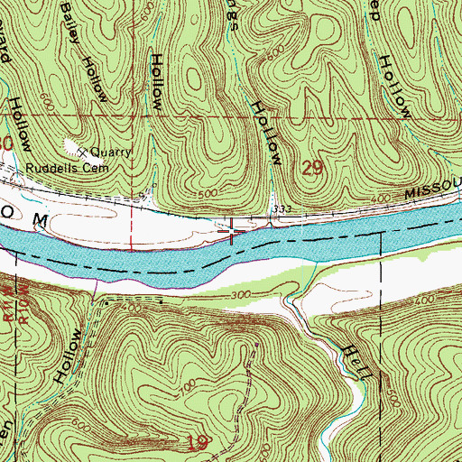 Topographic Map of Ripley Hollow, AR