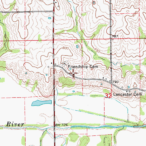Topographic Map of Friendship School (historical), MO
