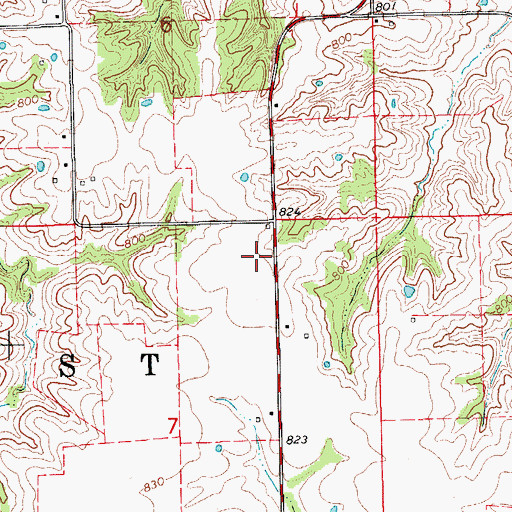 Topographic Map of Prairie View School (historical), MO