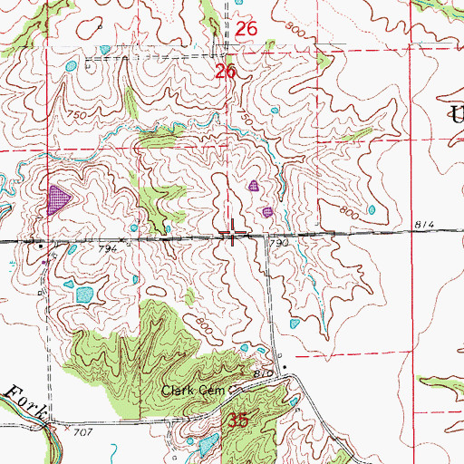 Topographic Map of North Liberty School, MO