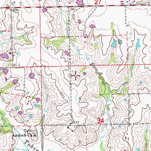 Topographic Map of White School (historical), MO