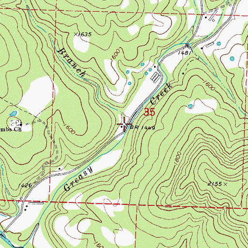 Topographic Map of Ritchey Branch, AR