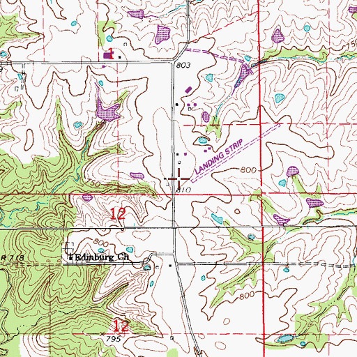 Topographic Map of Edinburg School (historical), MO