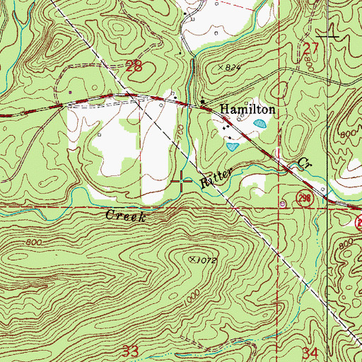 Topographic Map of Ritter Creek, AR