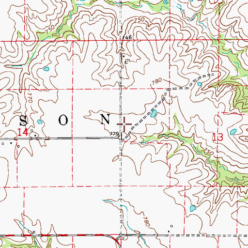 Topographic Map of North Mount Pleasant School (historical), MO