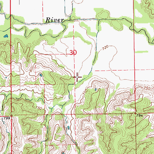 Topographic Map of Knob View School (historical), MO