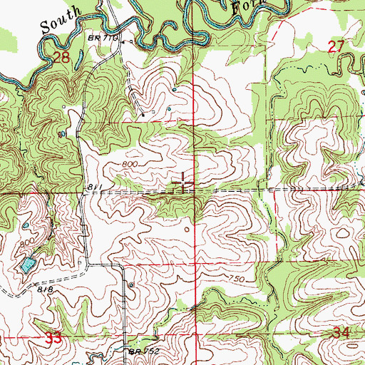 Topographic Map of Frogge School (historical), MO