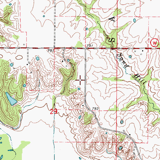Topographic Map of Chaney School (historical), MO