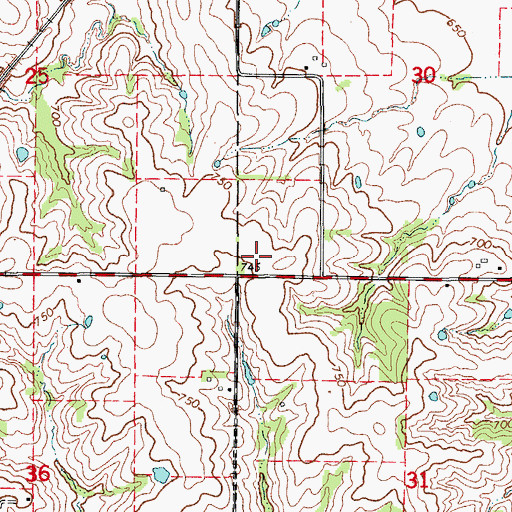Topographic Map of South Mount Pleasant School (historical), MO