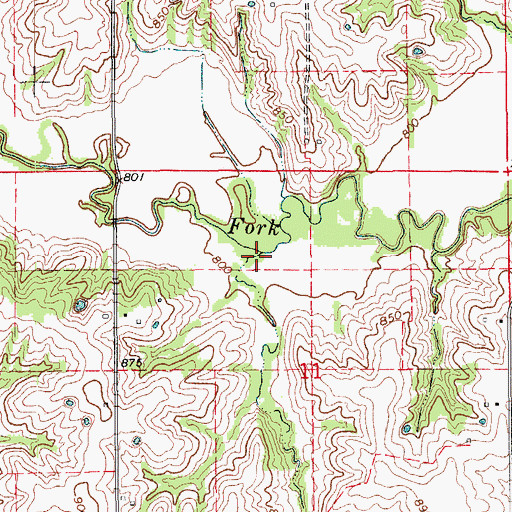 Topographic Map of Meadow Brook, MO