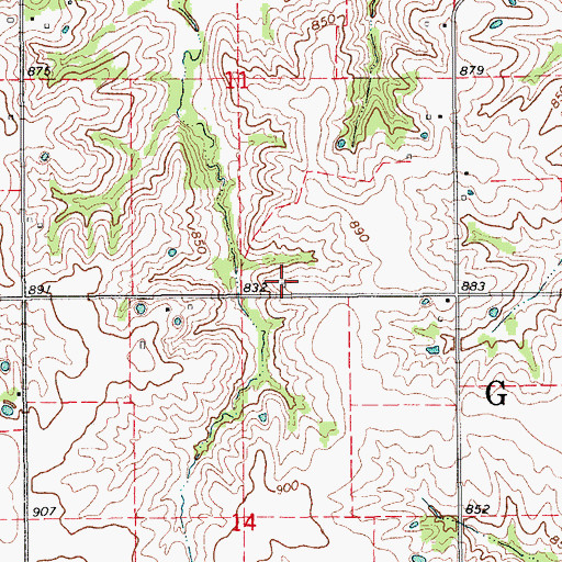 Topographic Map of Meadow Brook School (historical), MO