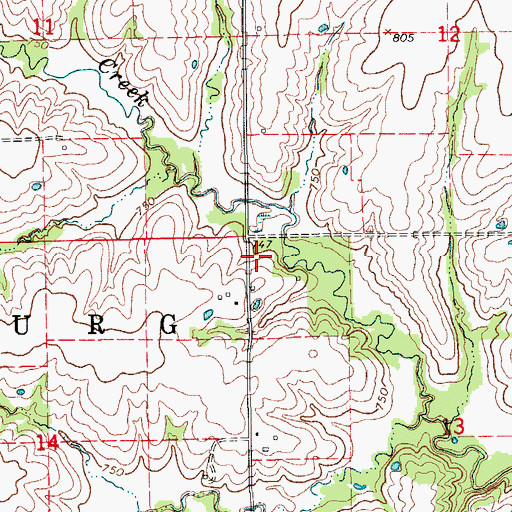 Topographic Map of Kiley School (historical), MO