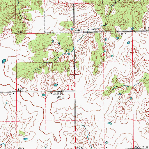 Topographic Map of Fox School (historical), MO