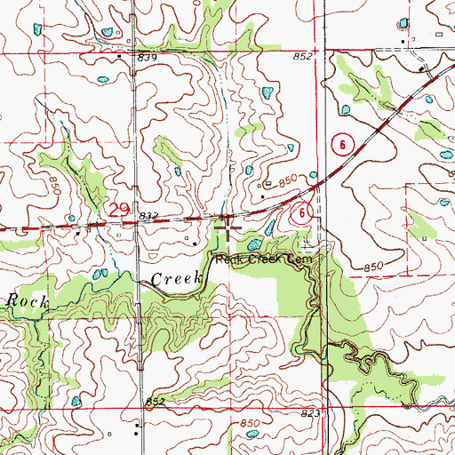 Topographic Map of Rock Creek School (historical), MO