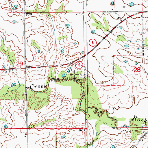 Topographic Map of Rock Creek Church (historical), MO
