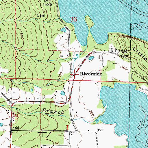 Topographic Map of Riverside, AR