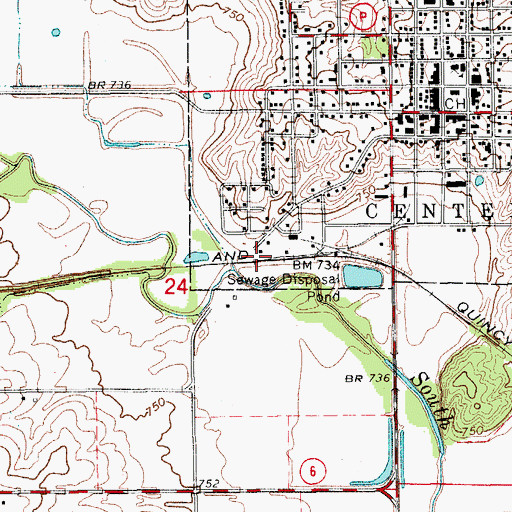 Topographic Map of Milltown, MO