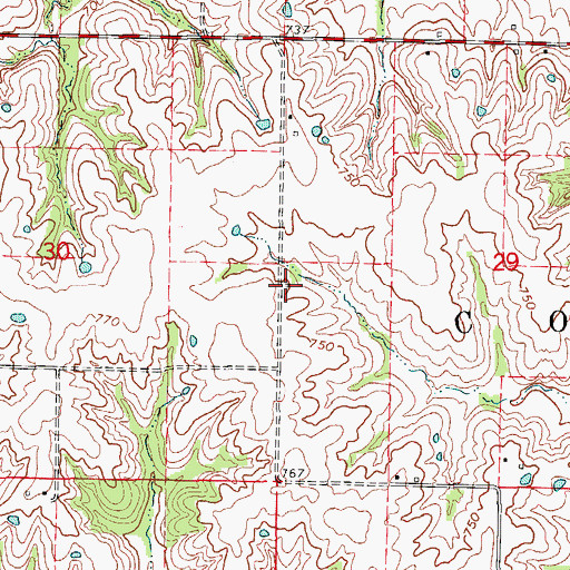 Topographic Map of Antioch School (historical), MO