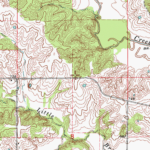 Topographic Map of White Oak School (historical), MO