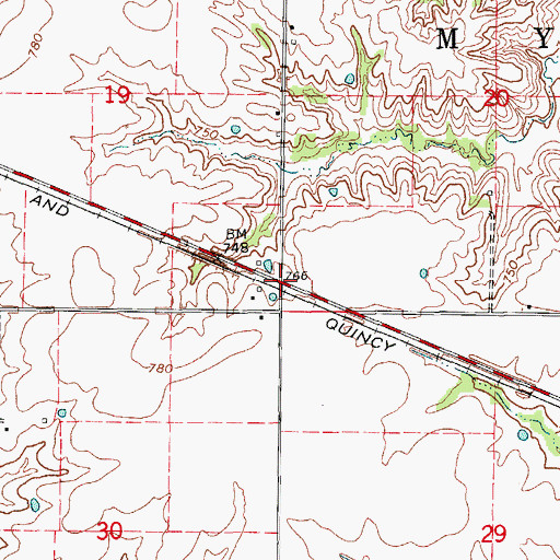 Topographic Map of Buttermilk, MO
