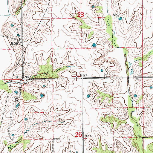 Topographic Map of Mount Vernon School (historical), MO