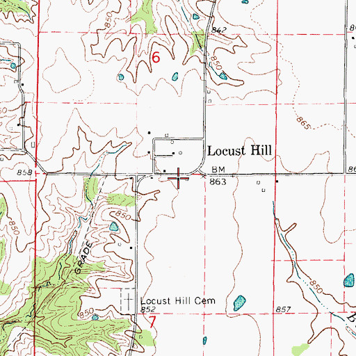 Topographic Map of Locust Hill Church, MO
