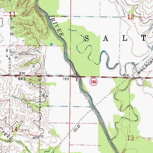 Topographic Map of Feltz's Bridge, MO