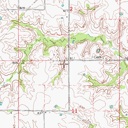 Topographic Map of Sharp School (historical), MO