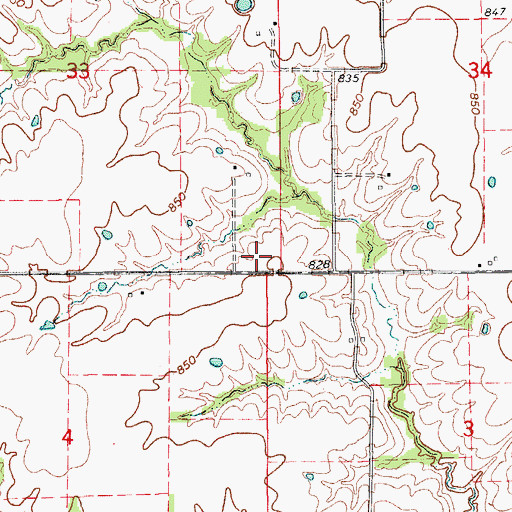 Topographic Map of Maple Grove School (historical), MO